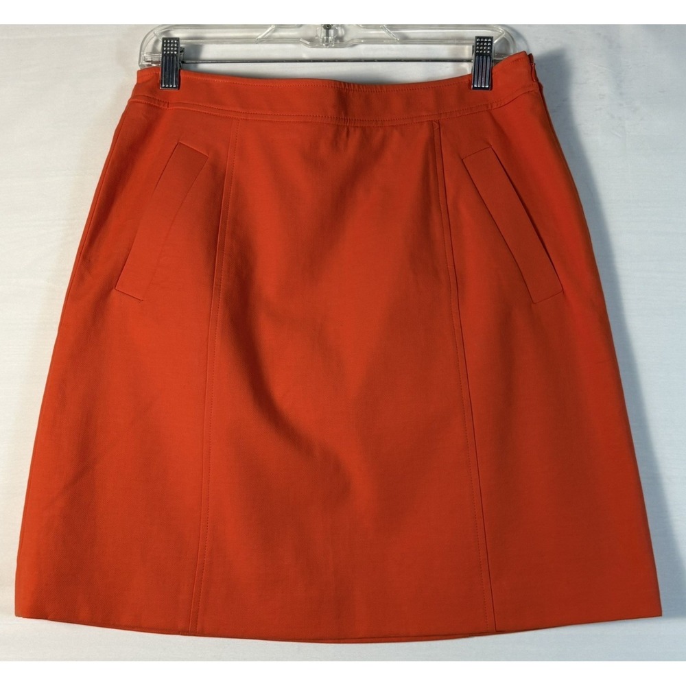 Ann Taylor Women's A-Line Skirt Orange Business Career Casual pockets 8